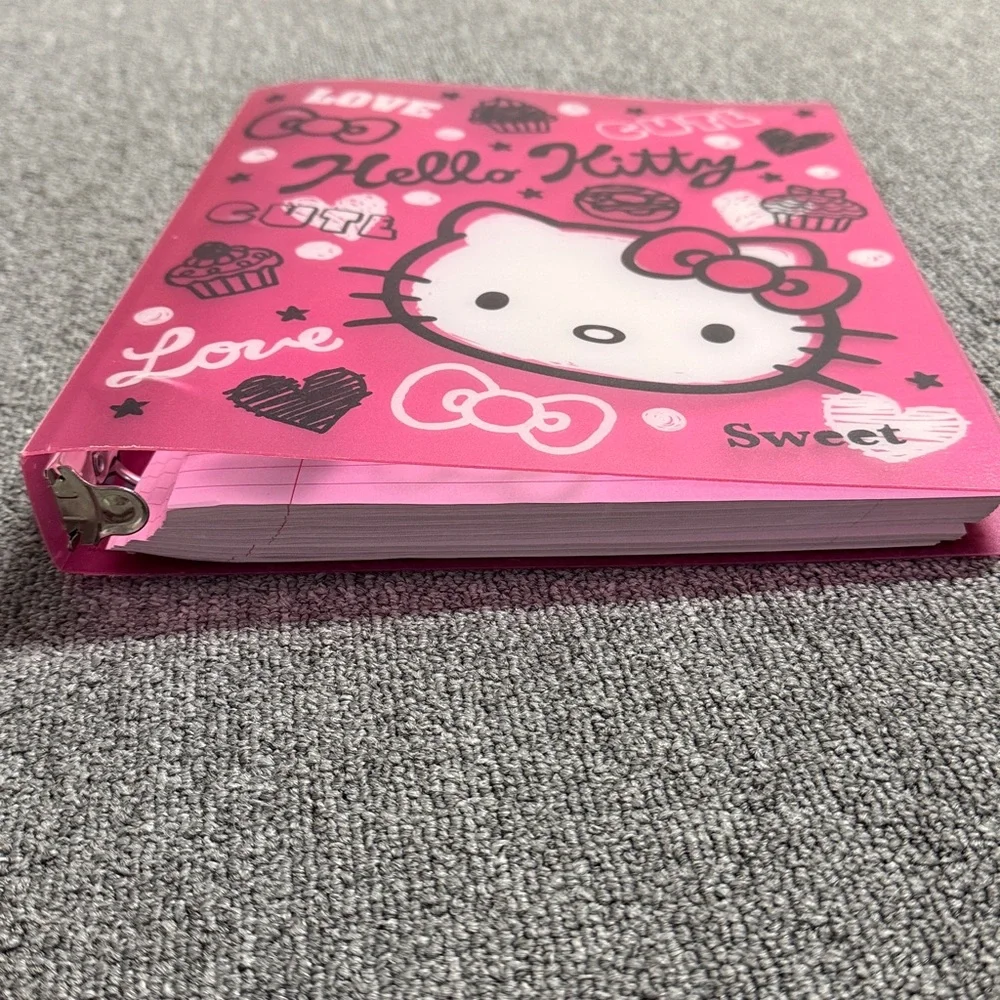 Hello Kitty Hot Pink Binder with hello kitty lose leaf